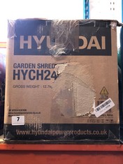 HYUNDAI GARDEN SHREDDER - MODEL NO. HYCH2400E - RRP £140 (DELIVERY ONLY)