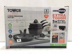 TOWER FORGED ALUMINIUM 5 PIECE CERASTONE PAN SET (DELIVERY ONLY)