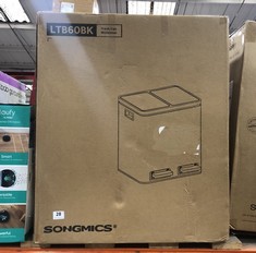 SONGMICS 2 X 30L WASTE & RECYCLING PEDAL KITCHEN BIN - MODEL NO. LTB60BK - RRP £104 (DELIVERY ONLY)