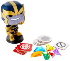 QTY OF ITEMS TO INLCUDE BOX OF 15 ASSORTED COLLECTIBLES TO INCLUDE FUNKO GAMES FUNKOVERSE: MARVEL: 101 1-PACK - BLACK PANTHER - FRENCH VERSION - THANOS - 3'' (7.6 CM) POP! - LIGHT STRATEGY BOARD GAME