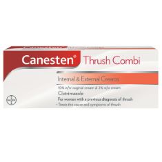 QTY OF ITEMS TO INLCUDE BOX OF ASSORTED HEALTHCARE ITEMS TO INCLUDE CANESTEN THRUSH COMBI INTERNAL & EXTERNAL CREAMS FOR THRUSH TREATMENT | CLOTRIMAZOLE | TWO-STEP COMPLETE RELIEF THRUSH TREATMENT,2