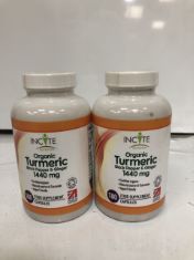 39 X INCITE NUTRTION ORGANIC TUMERIC 1440MG 180 CAPSULES PER BOTTLE . (DELIVERY ONLY)