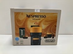 DE'LONGHI NESPRESSO VERTUO POP ENV90.A, AUTOMATIC COFFEE MACHINE, DISPOSABLE CAPSULE COFFEE MACHINE, 4 CUP SIZES, CENTRIFUGAL TECHNOLOGY, WELCOME SET INCLUDED, 1260W, PACIFIC BLUE - LOCATION 41A.