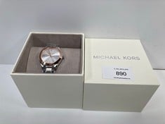 MICHAEL KORS SILVER AND PINK WATCH MODEL MK-3514 - LOCATION 6C.