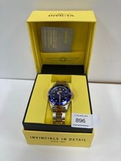 INVICTA WATCH SILVER GILT AND BLUE WATER RESISTANT MODEL 8935 - LOCATION 6C.