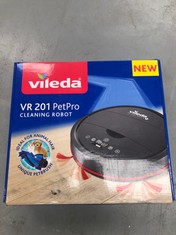 VILEDA VR 201 PETPRO - ROBOT HOOVER, XL DIRT CONTAINER, SPECIAL PET BRUSH, DOUBLE FILTER FOR ALLERGENS AND POLLEN, CHARGING BASE, 90 MINUTES AUTONOMY, DARK GREY.