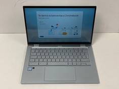 ASUS CHROMEBOOK C433T 50 GB LAPTOP (ORIGINAL RRP - €379.00) IN SILVER. (NO BOX - NO CHARGER, QWERTY KEYBOARD. CONTAINS THE Ñ). INTEL CORE M3-8100Y, 8 GB RAM, [JPTZ5844].