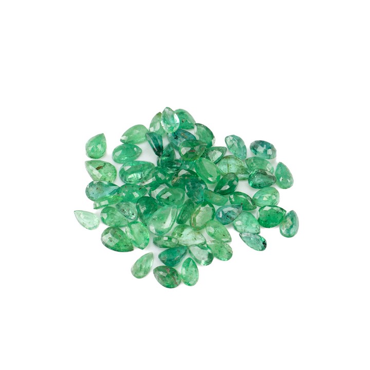 15.26ct Emerald Faceted Pear-cut Parcel of Gemstones, Mixed