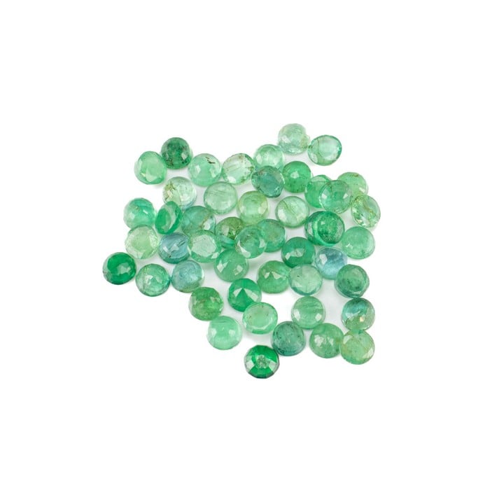 16.12ct Emerald Faceted Round-cut Parcel of Gemstones, 4.25mm