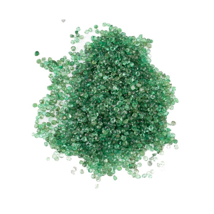 33.83ct Emerald Faceted Round-cut Parcel of Gemstones, 1.5mm