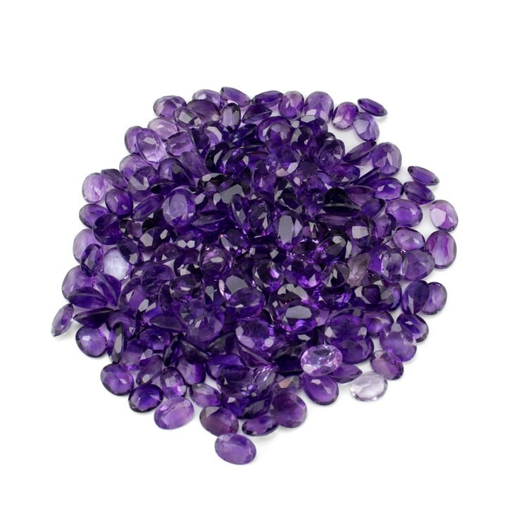 155.64ct Amethyst Faceted Oval-cut Parcel of Gemstones, 9x7mm