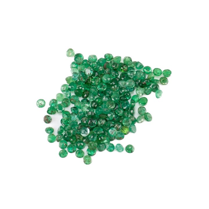 9.50ct Emerald Faceted Round-cut Parcel of Gemstones, 2.25mm