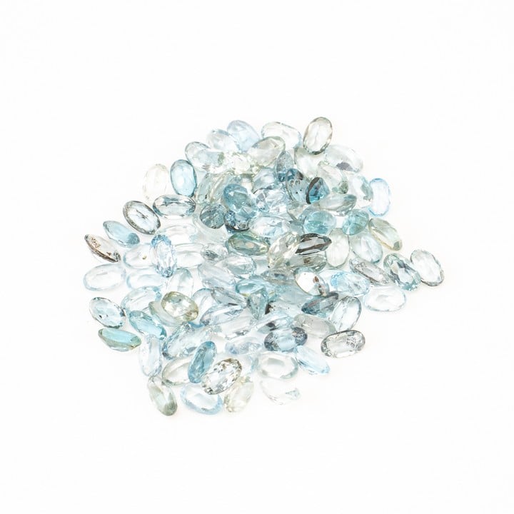 27.69ct Blue Topaz Oval-cut Parcel of Gemstones, 5x3mm