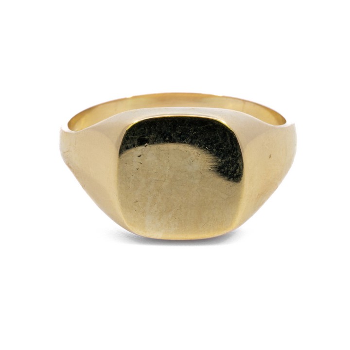 9ct Yellow Gold Signet Ring, Size V½, 7.6g.  Auction Guide: £250-£350