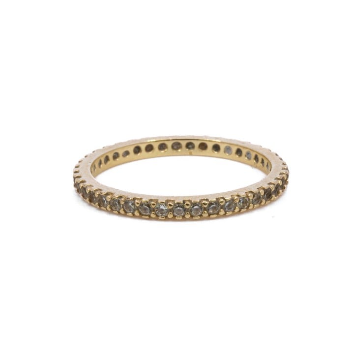 14K Yellow Clear Stone Eternity Ring, Size P½, 1.9g (VAT Only Payable on Buyers Premium)