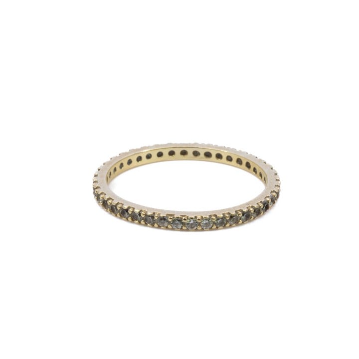 14K Yellow Clear Stone Eternity Ring, Size O, 1.5g (VAT Only Payable on Buyers Premium)
