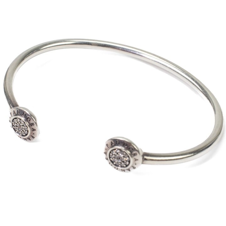 Pandora Silver Clear Stone Open Bangle, 16cm, 8.5g (VAT Only Payable on Buyers Premium)
