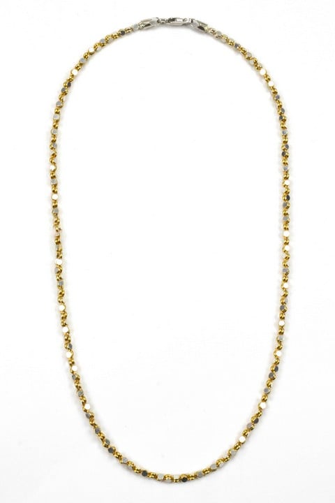 Silver Yellow Gold Plated Mirror Chain, 40cm, 8.6g