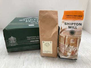 QTY OF ASSORTED SHIPTON MILL TRADITIONAL FLOUR TO INCLUDE 3 MALTS & SUNFLOWER ORGANIC BROWN FLOUR AND CANADIAN STRONG WHITE FLOUR - BBE: 10.2024: LOCATION - D12