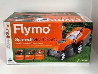 FLYMO SPEEDI MO 360VC ELECTRIC WHEELED LAWNMOWER SIMPLI RANGE - RRP: £125: LOCATION - FRONT BOOTH