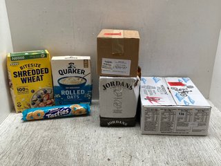 QTY OF ASSORTED FOOD ITEMS TO INCLUDE BOX OF QUAKER ROLLED OATS - BBE: 01.06.2024: LOCATION - A3