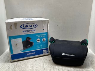 GRACO BOOSTER BASIC GROUP 3 CAR SEAT IN BLACK TO ALSO INCLUDE BEBE CONFORT CAR BOOSTER SEAT IN BLACK: LOCATION - A8
