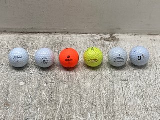 QTY OF ASSORTED GOLF BALLS IN VARIOUS COLOURS: LOCATION - A9