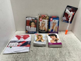 QTY OF ASSORTED ITEMS TO INCLUDE SMIFFYS DANCING QUEEN WIG IN BLONDE: LOCATION - A9