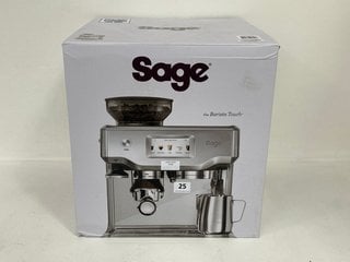 SAGE THE BARISTA TOUCH BEAN TO CUP COFFEE MACHINE IN BRUSHED STAINLESS STEEL - MODEL: SES880 BSS - RRP: £1099.95: LOCATION - FRONT BOOTH
