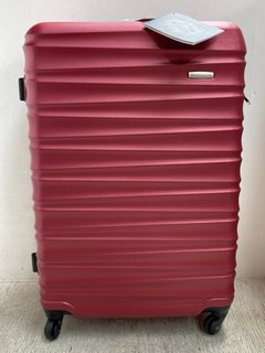 WITTCHEN 4-WHEELED HARD SHELL LARGE SUITCASE IN METALLIC PINK: LOCATION - A10