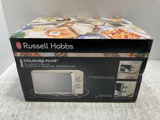 RUSSELL HOBBS COLOUR PLUS 17 LITRE COMPACT MANUAL MICROWAVE IN CLASSIC CREAM: LOCATION - A11