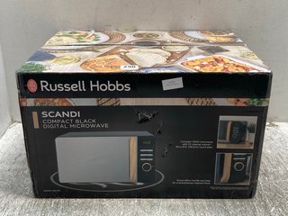 RUSSELL HOBBS SCANDI 17 LITRE DIGITAL MICROWAVE IN COMPACT BLACK: LOCATION - A11