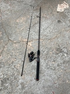 2 X UGLY STIK GX2 4 BEARING FISHING RODS TO ALSO INCLUDE OWNTOP UNISEX WET SUIT IN BLACK/PURPLE - SIZE UK L: LOCATION - A12