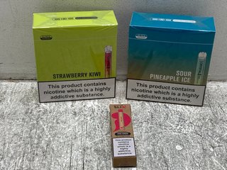 QTY OF ASSORTED DISPOSABLE VAPES TO INCLUDE SKE CRYSTAL KIWI PASSION FRUIT GUAVA AND SKE CRYSTAL STRAWBERRY KIWI (PLEASE NOTE: 18+YEARS ONLY. ID MAY BE REQUIRED): LOCATION - A13