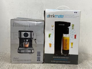 1100W DIGITAL ESPRESSO MAKER TO ALSO INCLUDE DRINKMATE CARBONATED DRINK MAKER: LOCATION - B13