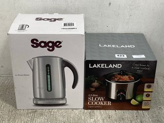 1.5 LITRE SLOW COOKER TO ALSO INCLUDE SAGE 1.7 LITRE SMART KETTLE - MODEL: SKE825BSS - COMBINED RRP £150: LOCATION - B13