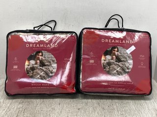2 X DREAMLAND HYGGE DAYS LUXURY FAUX FUR WARMING THROWS - COMBINED RRP £260: LOCATION - B12