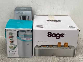 3 X ASSORTED KITCHEN APPLIANCES TO INCLUDE SAGE THE SMART TOAST 4-SLICE TOASTER & MULTI YOGHURT MAKER: LOCATION - B10