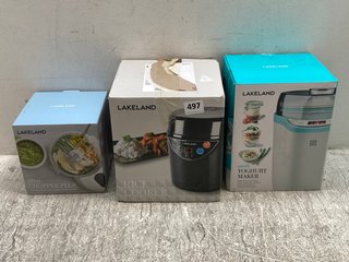 3 X ASSORTED KITCHEN APPLIANCES TO INCLUDE RICE COOKER & MINI CHOPPER PLUS: LOCATION - B9