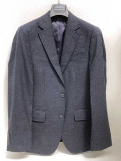CHARLES TYRWHITT SF DENIM BLUE WOOL CHECK JACKET SIZE 36R - RRP: £129.95: LOCATION - FRONT BOOTH