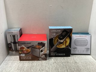 4 X ASSORTED ITEMS TO INCLUDE COMPACT DEEP FAT FRYER & MINI GRIND & CHOP: LOCATION - B8