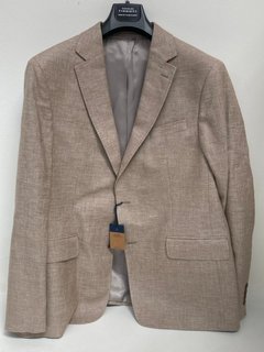 CHARLES TYRWHITT TAUPE LINEN COTTON CLASSIC FIT JACKET SIZE 44R - RRP: £199.95: LOCATION - FRONT BOOTH
