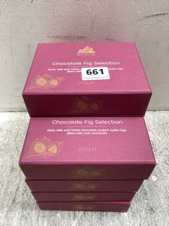 9 X OZERLAT CHOCOLATE FIG SELECTION DARK, MILK AND WHITE CHOCOLATE COATED FIGS - BBE: 02.04.2025: LOCATION - B1