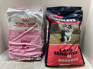 CHUDLEYS LAMB SENSITIVE FOOD FOR ADULT WORKING DOGS - BBE: 05.08.2024 AND ROYAL CANIN MOTHER AND BABY CAT FOOD - BBE: 02.09.2025: LOCATION - B1