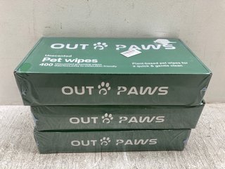 3 X BOXES OF 400 OUT PAWS PET WIPES: LOCATION - B0