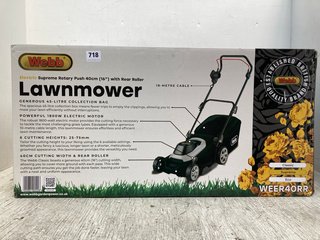 WEBB ELECTRIC SUPREME ROTARY PUSH 40CM WITH REAR ROLLER LAWN MOWER: LOCATION - C1