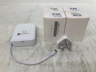 QTY OF ASSORTED TECH ITEMS TO INCLUDE CORE PARTS STANDARD POWER ADAPTER AND NIIMBOT SMART LABEL PRINTER D110: LOCATION - C2