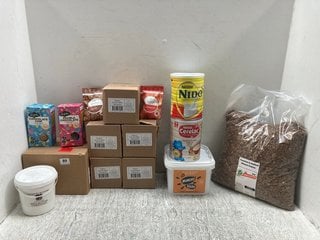 QTY OF ASSORTED FOOD ITEMS TO INCLUDE TUB OF NESTLE 900G NIDO INSTANT FULL CREAM MILK POWDER - BBE: 13.01.2026: LOCATION - A0