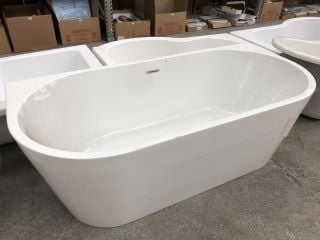 1700 X 800MM NTH DOUBLE ENDED FREESTANDING BATH WITH INTEGRAL CHROME SPRUNG WASTE & OVERFLOW - RRP £1389: LOCATION - C2