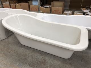 1700 X 750MM TRADITIONAL ROLL TOPPED SINGLE ENDED SLIPPER STYLE BATH WITH CHROME CLAW & BALL STYLE FEET - RRP £1009: LOCATION - C2